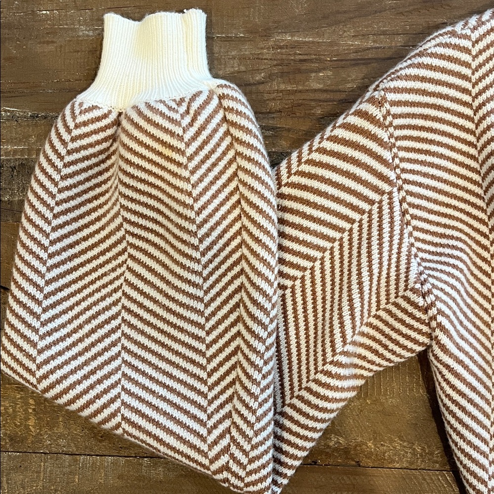Lulus Brown & White Striped Button-Up Cardigan - Picture 5 of 8